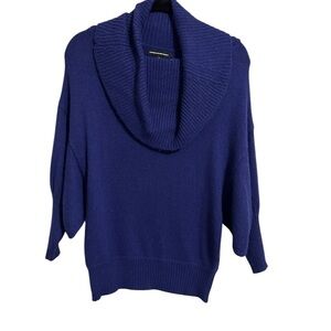 Express Angora Blend Blue Cowl Turtleneck Dolan Sleeve Sweater Small Oversized